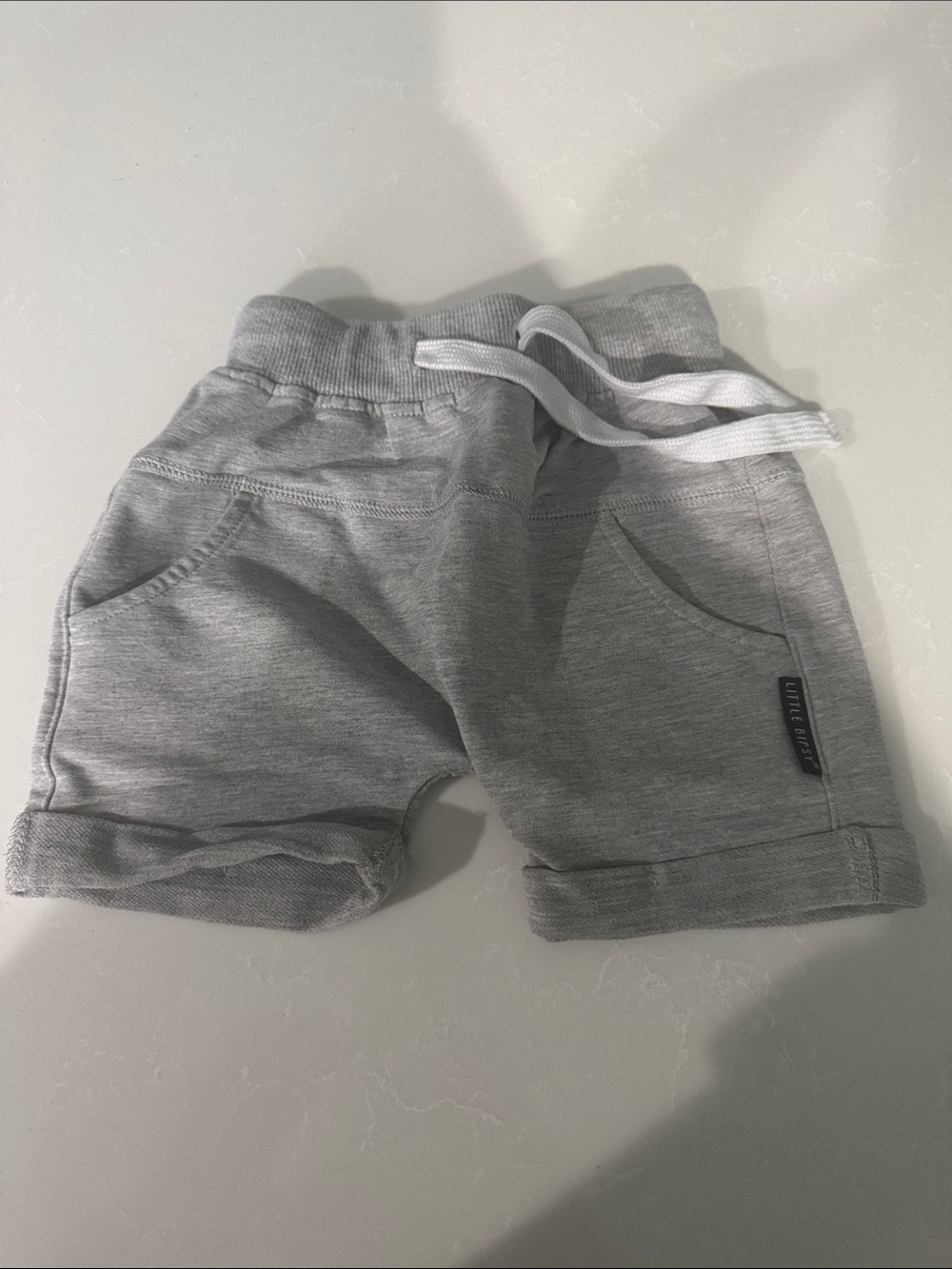 Little Bipsy Light Grey Drawstring Jersey Shorts